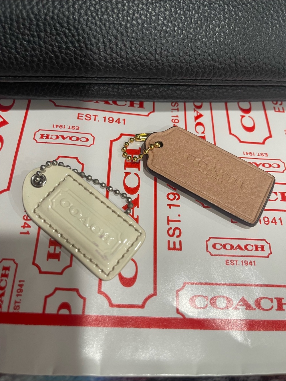 COACH Bundle of 2 Leather Bag Tags
